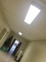 Моссаровские светильники в коридорах лаборатории Марксовской ЦРБ